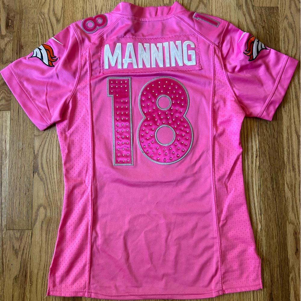Nike On Field Pink Broncos Manning Jersey 🏈